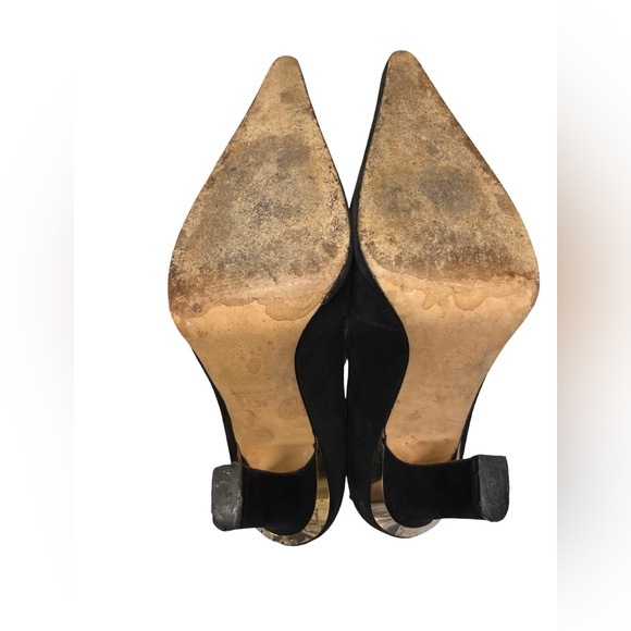 Versace Vintage Black suede heels - size 7 - Picture 5 of 6